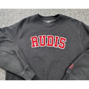 Rudis Sweatshirt Pullover Gray Crewneck Long Sleeve Sweater Wrestling Men's Sz L